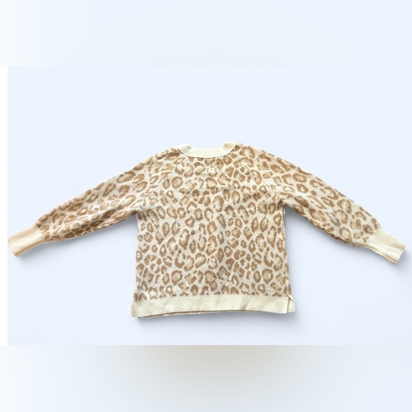 LOFT Women Brown Winter Leopard Print V Neck Pullover Sweater - Size S - Picture 4 of 6